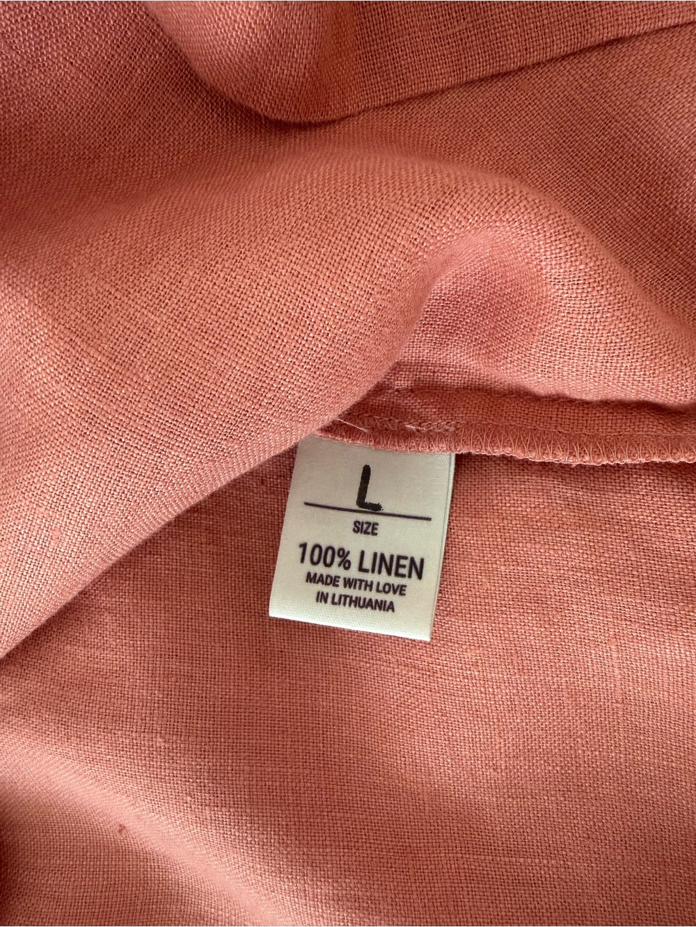 Love and Confuse Coral Linen Blend Women's Blouse - Picture 4 of 6